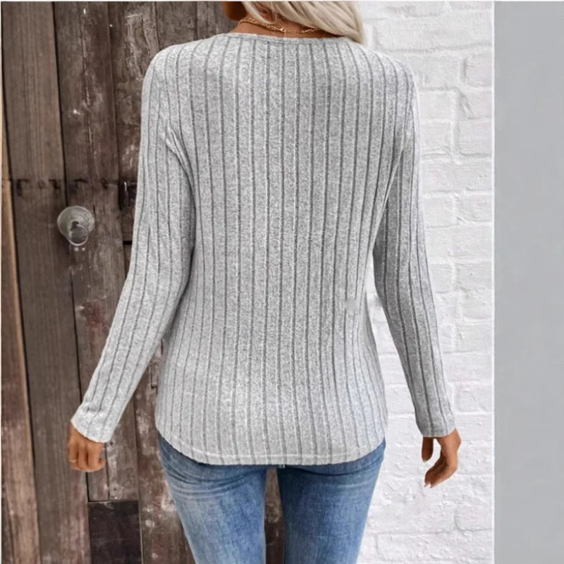Quinn™ | Elegant Sunken Stripe Sweater